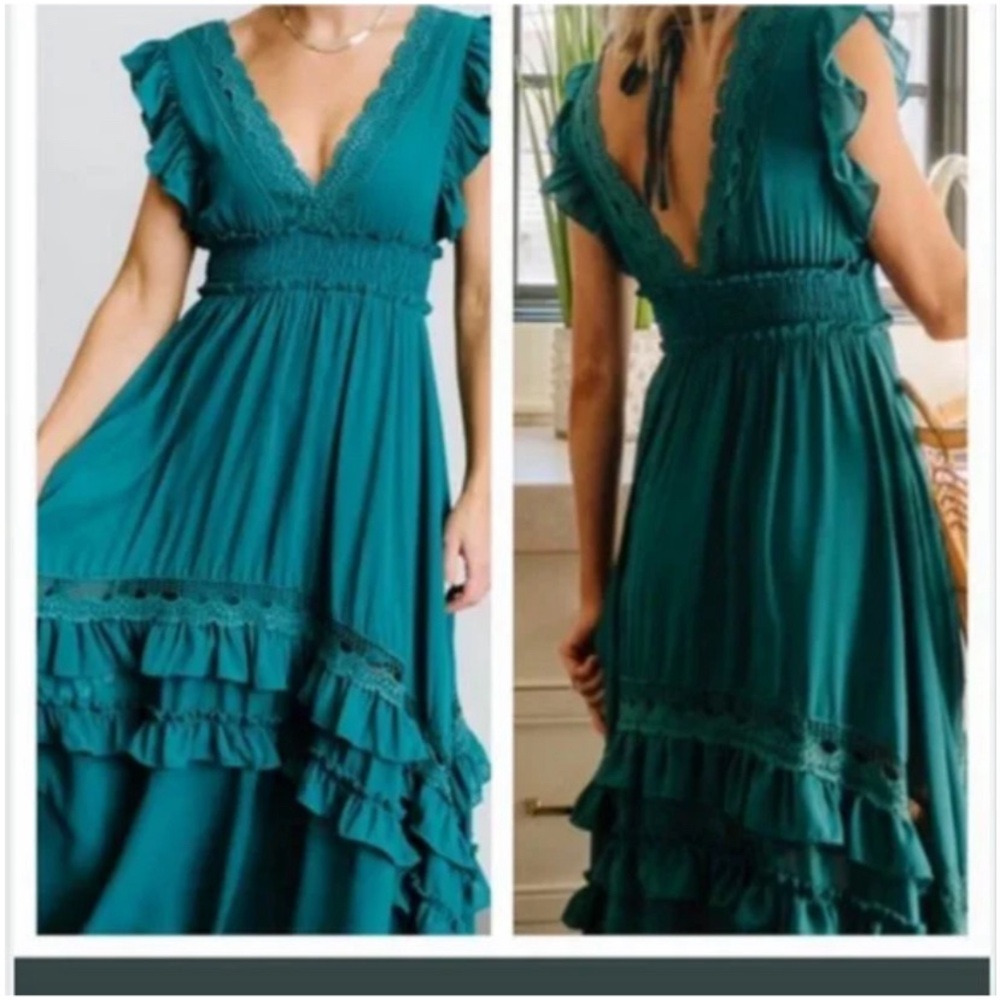 Baltic Born teal maxi dress large